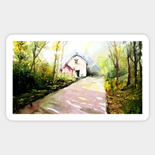 Beautiful Cottage Garden Painting Sticker